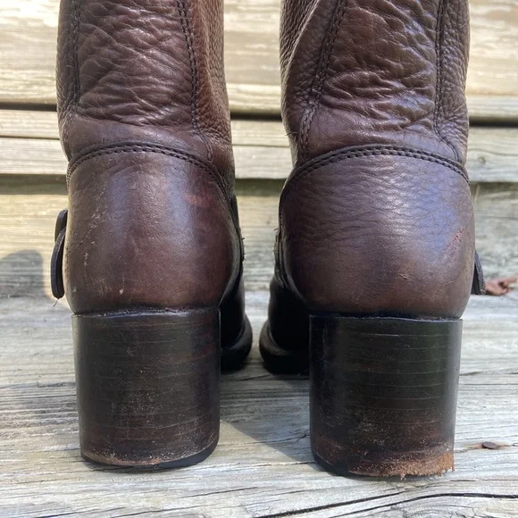 Frye Vera Short Brown Leather Heeled Boot Women’s Size 5.5 - Picture 5 of 14